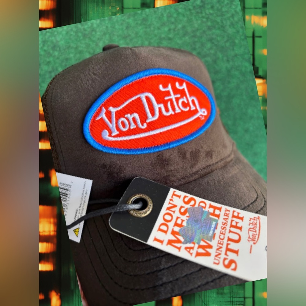 New! Von Dutch Brown Velvet Hollywood Trucker Hat SnapBack